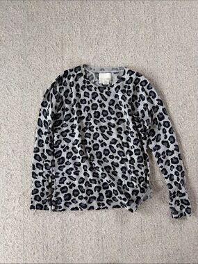 Cynthia Rowley Gray and Black Leopard Print Sweater